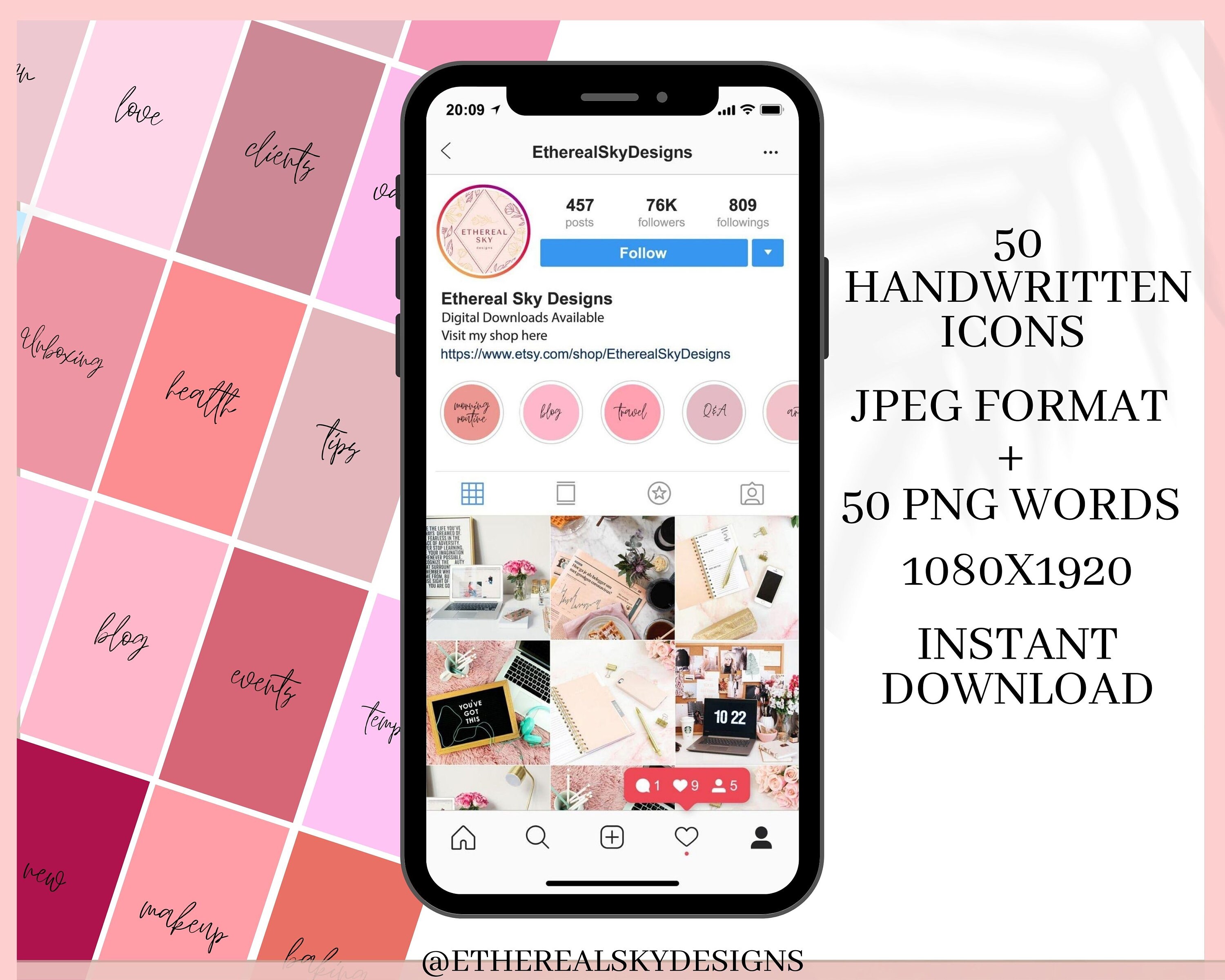 90 Pink Instagram Highlight covers Instagram Highlights | Etsy