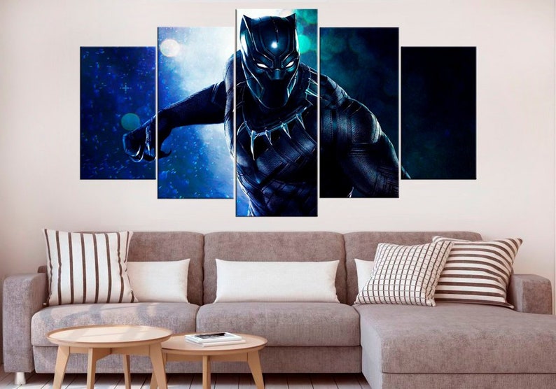 Large Black Panther Canvas Print Marvel Art Poster Image 0