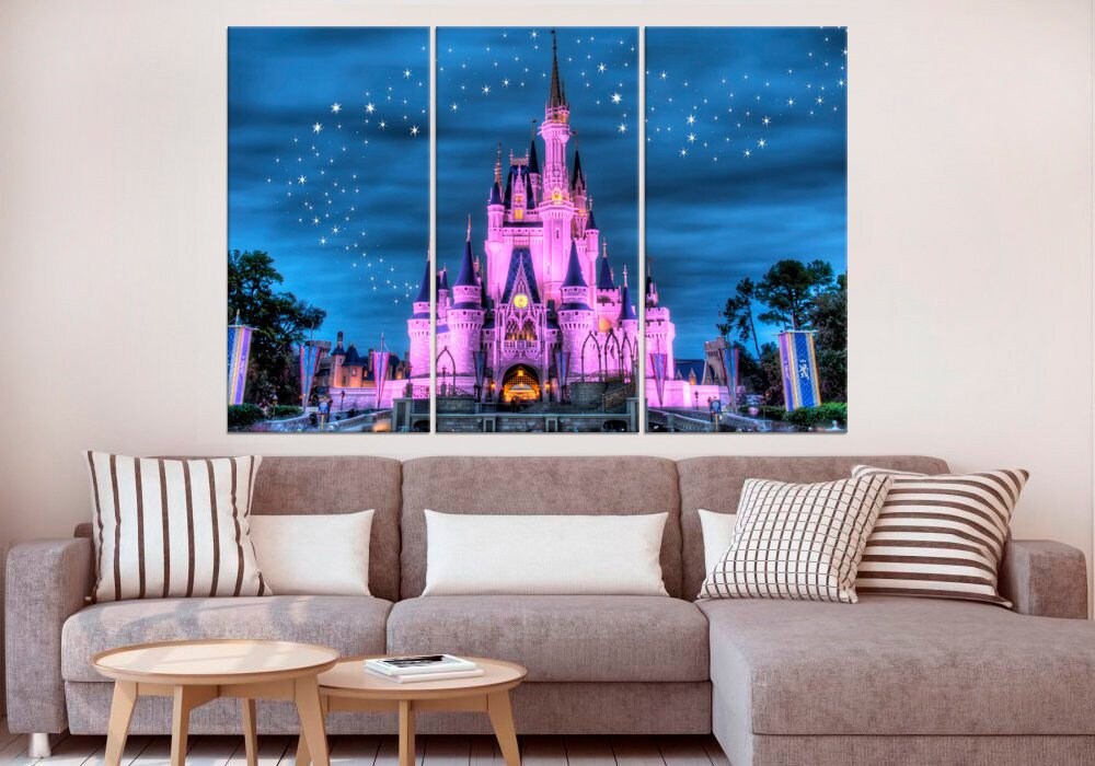 Large Disney castle canvas Disney canvas art Disneyland poster Etsy