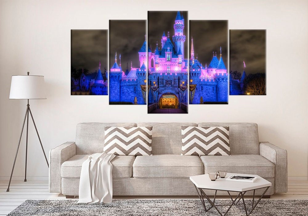 Sleeping Beauty Castle Canvas Print Disneyland Wall Art Prints Etsy