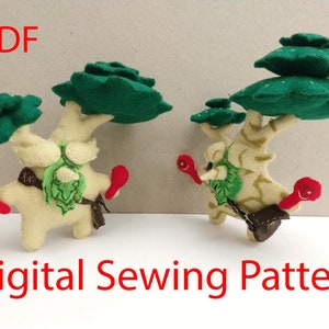Craft Sewing Pattern Hestu Korok Hand Sew Plush Felt TOTK BoTW Digital Tutorial Stuffed Toy Forest Spirit