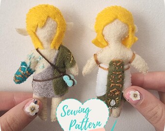 LoZ costura padrão link boneca costurar seu próprio vestido totk zonai e túnica arcaica costurada à mão feltro plushie lágrimas do reino inspirado