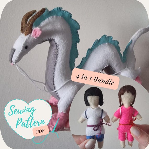 Sewing Pattern Studio Ghibli Spirited Away Chihiro & Haku Bundle 3 in 1 Hand Sew Felt Plush DIY PDF Template Digital Download Fan-made - Etsy Sewing Pattern Studio Ghibli Spirited Away Chihiro & Haku Bundle 3 in 1 Hand Sew Felt Plush DIY PDF Template Digital Download Fan-made - Etsy