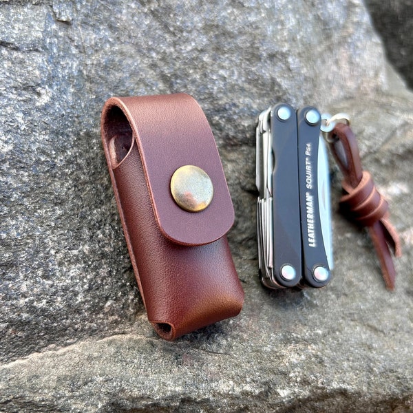 Leather Sheath for Leatherman Squirt PS4 ES4 Multitool handmade belt pouch holster