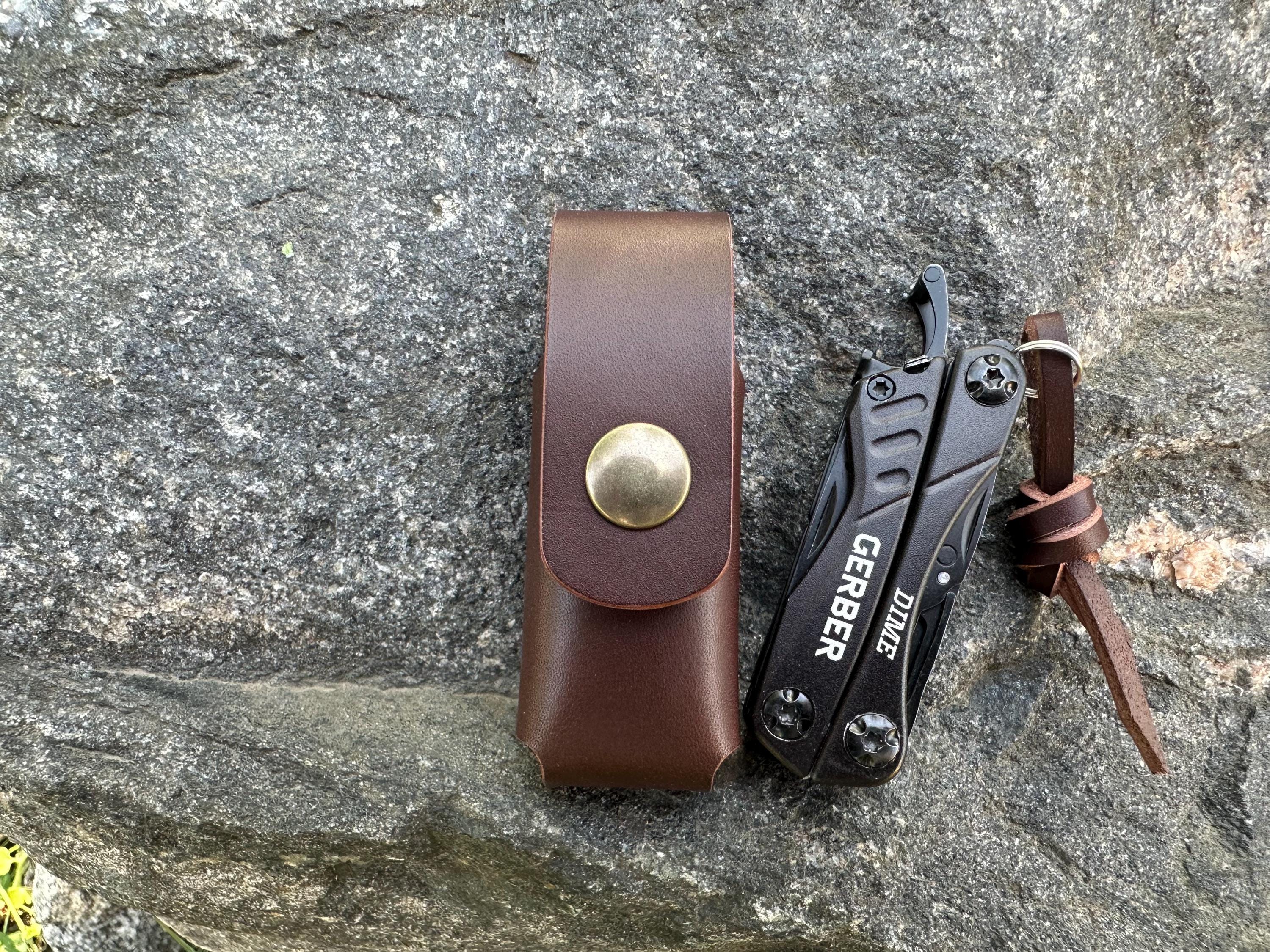 sak¡ Handmade Leather Case for Gerber Dime – Italian Vegetable Tanned