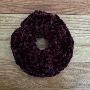 Handmade Velvet Scrunchie: Purple Juicy Couture Yarn Hair Tie