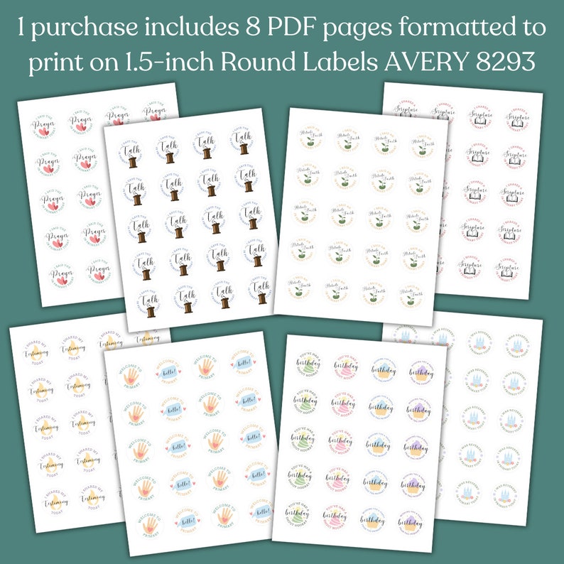 Printable LDS Primary Stickers for Assignments, Welcoming Visitors ...