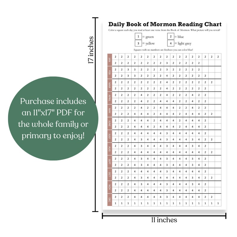 2024 Daily Book of Mormon Reading Chart PDF Digital Download, Printable