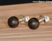 6 mm 925 silver stud earrings from the turn, wooden plug, earrings, feather-light earrings round small wooden stud earrings natural jewelry