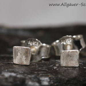 4 mm silver stud earrings made of 925 silver stud earrings, square stud earrings silver, earrings silver, men's and women's mini stud earrings,