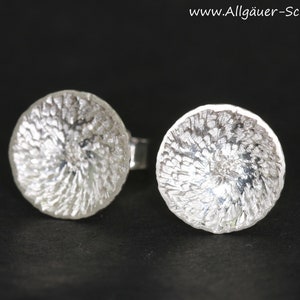 925 silver stud earrings hammered round small stud flat minimalist earrings for men and women earring small men jewelry