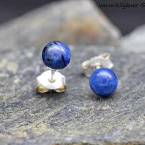 925 silver with sodalite stone silver stud earrings image 2