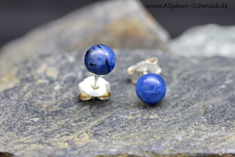 925 silver with sodalite stone silver stud earrings image 2