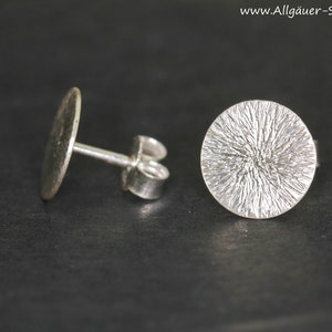 Earrings plug 925 silver stud earrings round flat frosted small minimalist men's women's silver earrings silver stud earrings gift