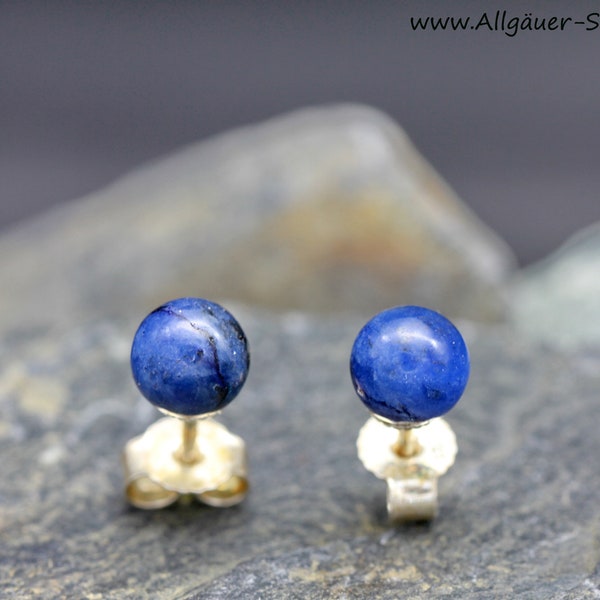 925 silver with sodalite stone silver stud earrings