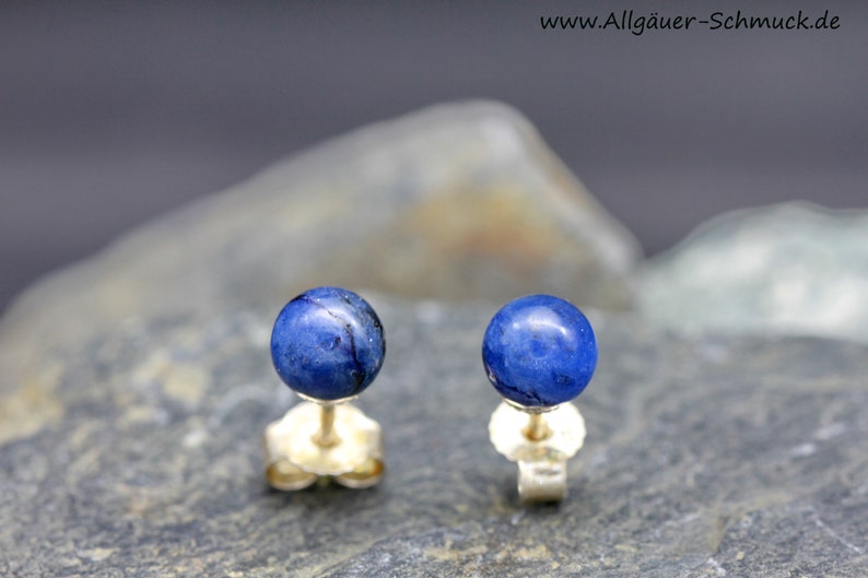 925 silver with sodalite stone silver stud earrings image 1