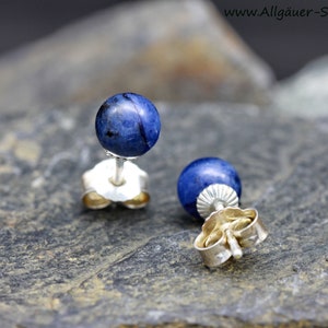 925 silver with sodalite stone silver stud earrings image 3