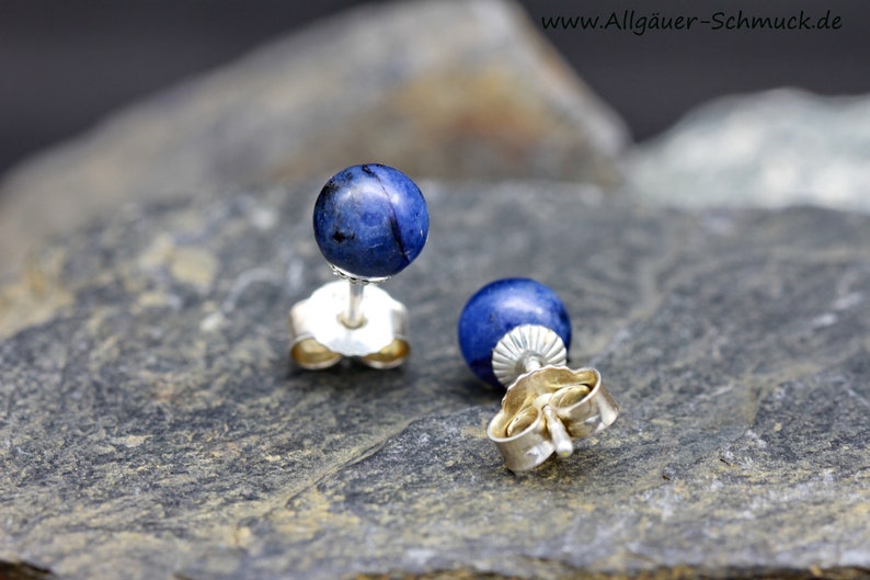 925 silver with sodalite stone silver stud earrings image 3