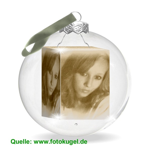 Weihnachtskugel mit Deinem Foto. Persönliche Glaskugel mit Foto. Foto- Christbaumkugel TOP!