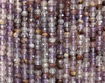 Purple Garden Quartz Faceted Rondelle Beads Healing Crystal Natural Gemstone Beads For Jewelry Making