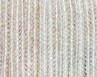 Clear Quartz Rondelle Faceted Beads Micro Gemstone Spacer Beads For Jewelry Making DIY Bracelet