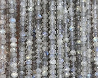 Labradorite Rondelle Faceted Beads Micro Gemstone Spacer Beads For Jewelry Making DIY Bracelet