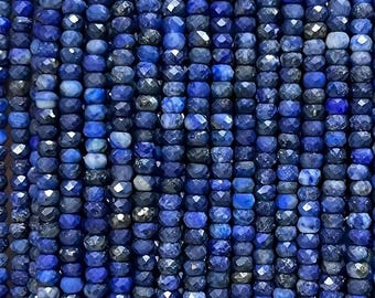 Lapis Lazuli Rondelle Faceted Beads 2x3mm 3x4mm Micro Gemstone Spacer Beads For Jewelry Making