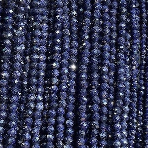 Blue Goldstone Faceted Round Beads: 2mm-4mm Gemstone Jewelry Supplies