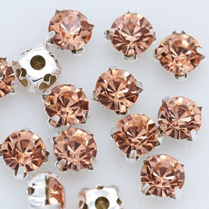 100pcs 4mm Montees Sew On Rhinestone Loose Chatons Crystal Beads Bling Embellishments Sparkling Diamante Sewing Supplies