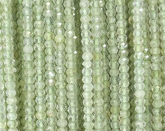 Prehnite Rondelle Faceted Beads Micro Gemstone Spacer Beads For Jewelry Making DIY Bracelet Crystal