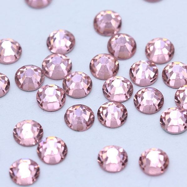 Light Rose Flat Back Rhinestone Pink Crystal Glass Rhinestone Loose Beads 2mm 3mm 4mm 5mm 6mm Bling Embellishments