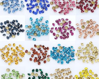 Pointed Back Glass Rhinestones: Bling Embellishments, Loose Beads (1mm-5mm