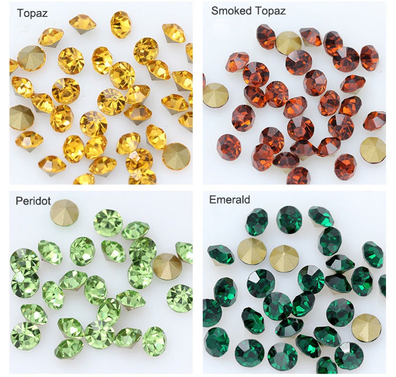 Chatons Strasssteine Bling Verzierungen Glas Kristall Lose Perlen 1mm 2mm 3mm 4mm 5mm Bild 5