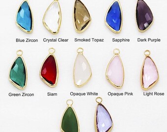 Unregelmäßige Anhänger Birthstone Charme Gold Lünette facettierten Kristallstein Armband-Halskette Schmuck machen Lieferungen