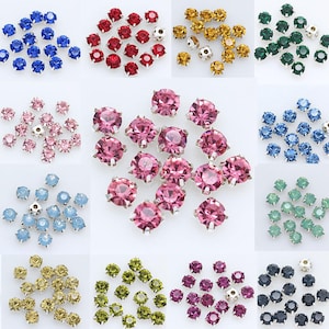 6mm Crystal Rhinestone Chatons: Sew On Glass Beads with Silver Setting