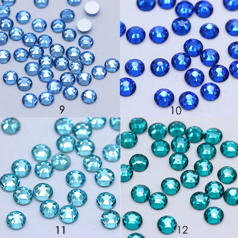 1440 piezas de diamantes de imitación de vidrio con parte trasera plana: adornos brillantes, 2-5 mm imagen 4