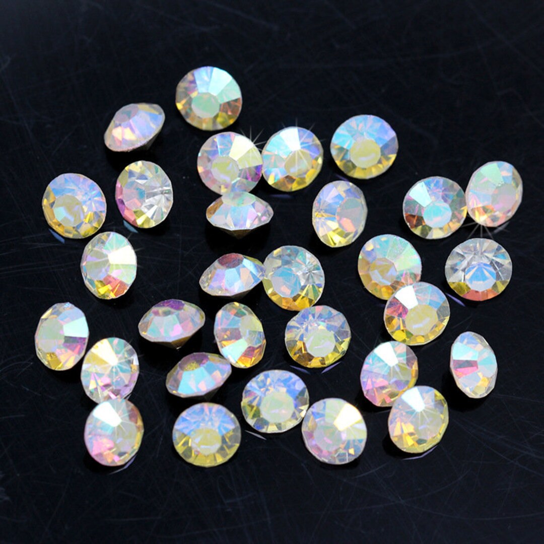 Crystal AB Rhinestones: Pointed Back Glass Beads (SS6-SS20) - Etsy
