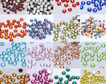 720pcs Flatback Rhinestone Glass Crystals Bling Embellishments 1mm 2mm 3mm 4mm 5mm Flat Back Rhinestone Loose Beads