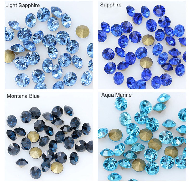 Mixed Color Glass Rhinestones: Pointed Back Bling Embellishments (1mm ...