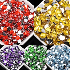 1000 Resin Flat Back Rhinestone DIY Deco Bling Embellishments 2mm 3mm 4mm 5mm 6mm Crystal Loose Beads