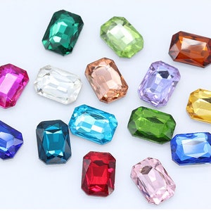 Octogone dos pointu strass 18x25mm 13x18mm 10x14mm 8x10mm Rectangle strass perles de cristal fantaisie pierre verre gemmes image 3