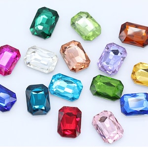 Octagon Pointed Back Rhinestone 18x25mm 13x18mm 10x14mm 8x10mm Rectangle Rhinestone Crystal Beads Fancy Stone Glass Gems