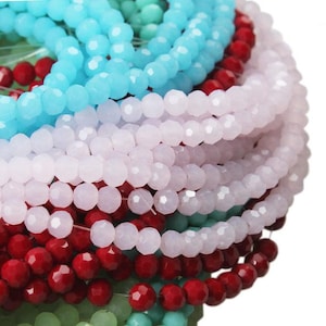 Glass Beads Faceted Round Spacer Beads Sparkling Crystal Findings Charms Bracelet Jewelry Making Gems 3mm 4mm 6mm 8mm 10mm