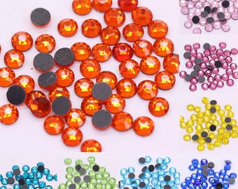 Hotfix Rhinestones DMC Iron On Crystal Bling Embellishment 2mm 3mm 4mm 5mm 6mm Flatback Rhinestone