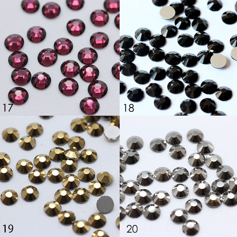 1440 piezas de diamantes de imitación de vidrio con parte trasera plana: adornos brillantes, 2-5 mm imagen 6