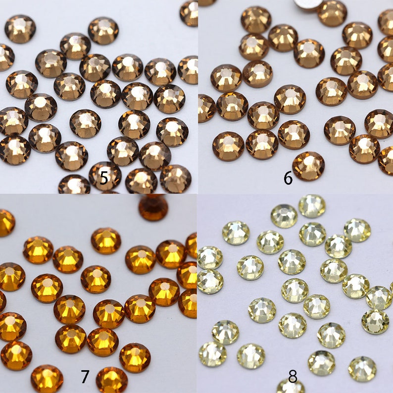 1440 piezas de diamantes de imitación de vidrio con parte trasera plana: adornos brillantes, 2-5 mm imagen 3
