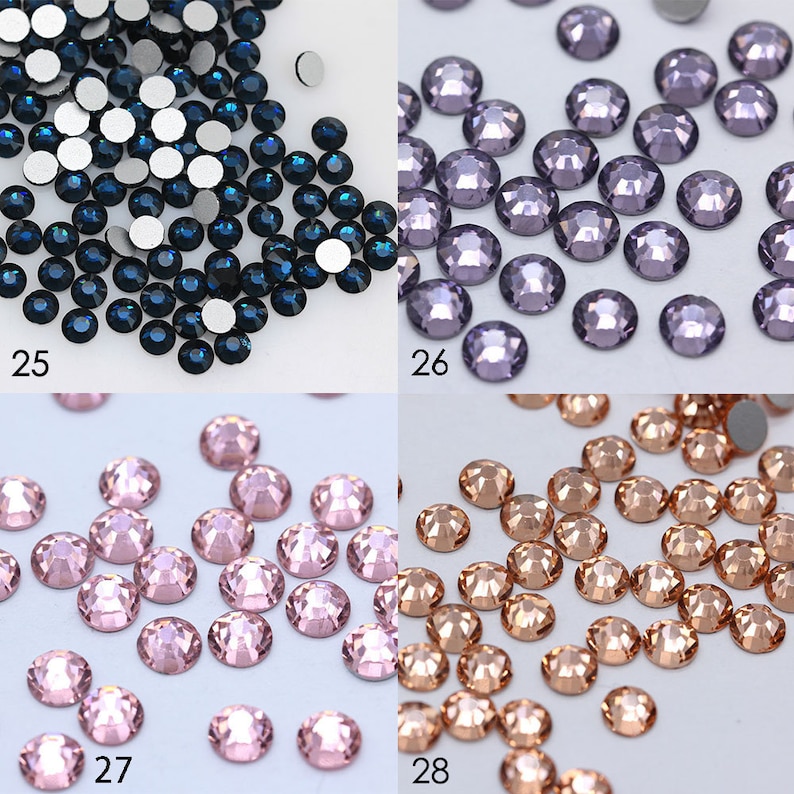 1440 piezas de diamantes de imitación de vidrio con parte trasera plana: adornos brillantes, 2-5 mm imagen 8