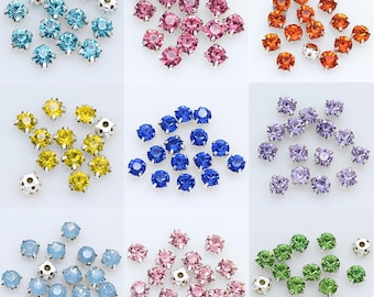 Sew-On Rhinestone Beads: 7mm Crystal Montee, Jewelry Making
