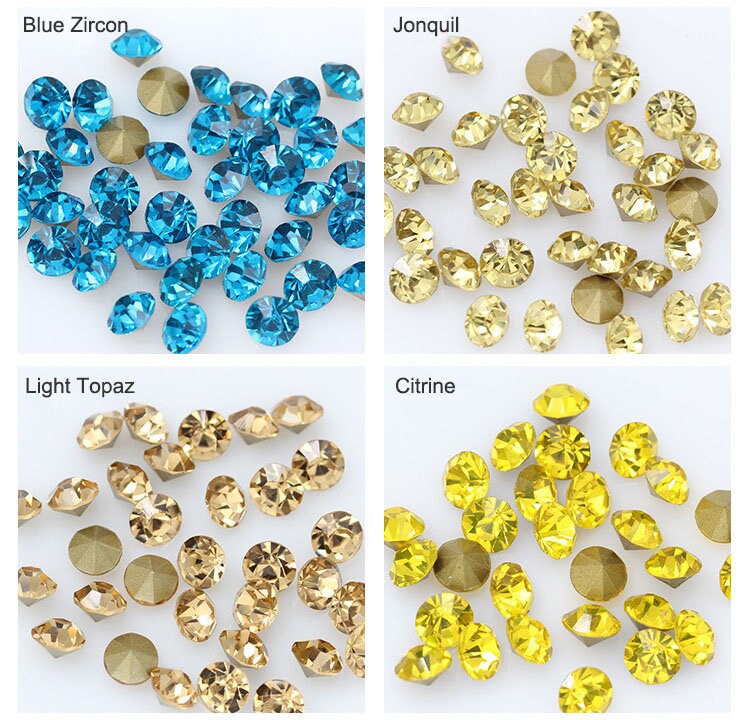 Mixed Color Glass Rhinestones: Pointed Back Bling Embellishments (1mm ...