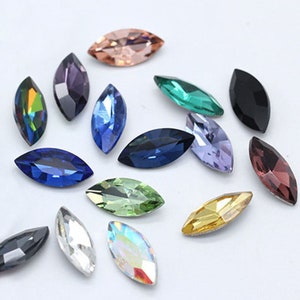 Navette 6 x 12 mm, 4 x 8 mm Strass Spitze Kristalle Marquise Glasperlen Fancy Stone Verschönerung Edelsteine
